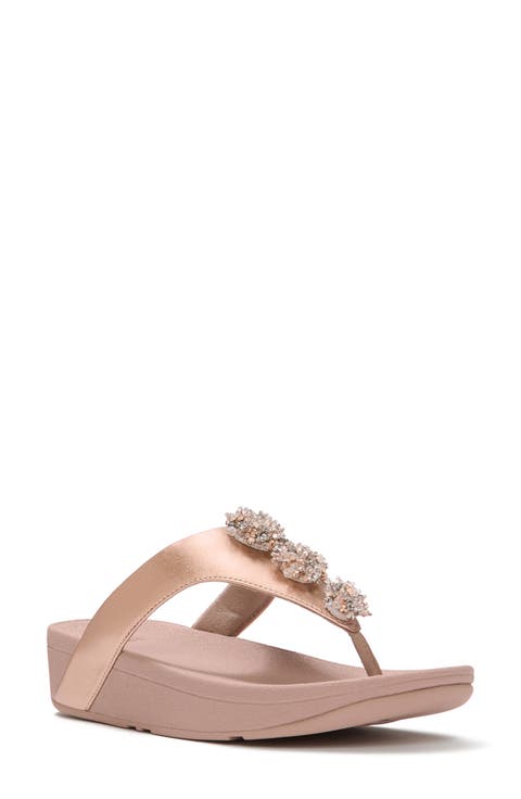 Flowrise Embellished Wedge Flip Flop
