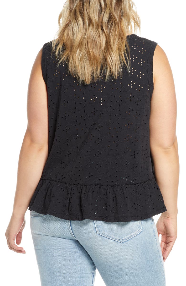 Caslon<sup>®</sup> Eyelet Peplum Tank, Alternate, color, 