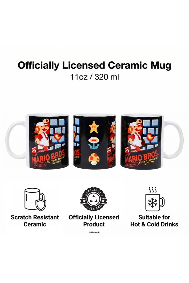 11 oz Super Mario Bros NES Cover Ceramic Mug, Alternate, color, Multicolored