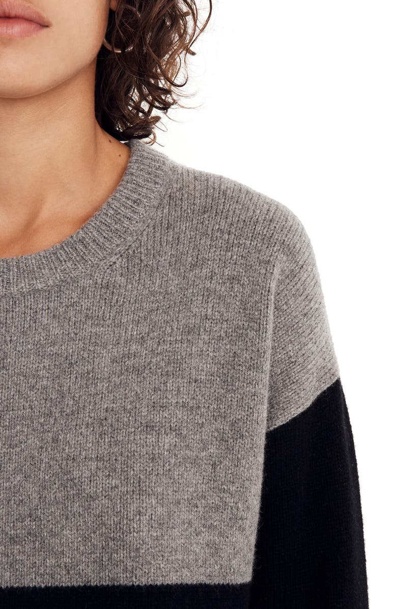 Madewell Colorblock Sweater Dress, Alternate, color,