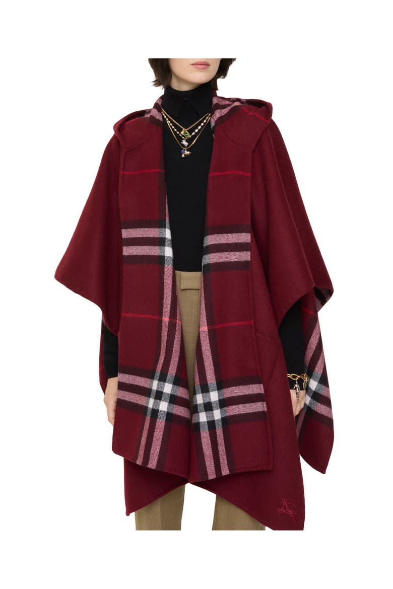 ST SLD CHK CSE CTH CAPE, Alternate, color, OXBLOOD RED