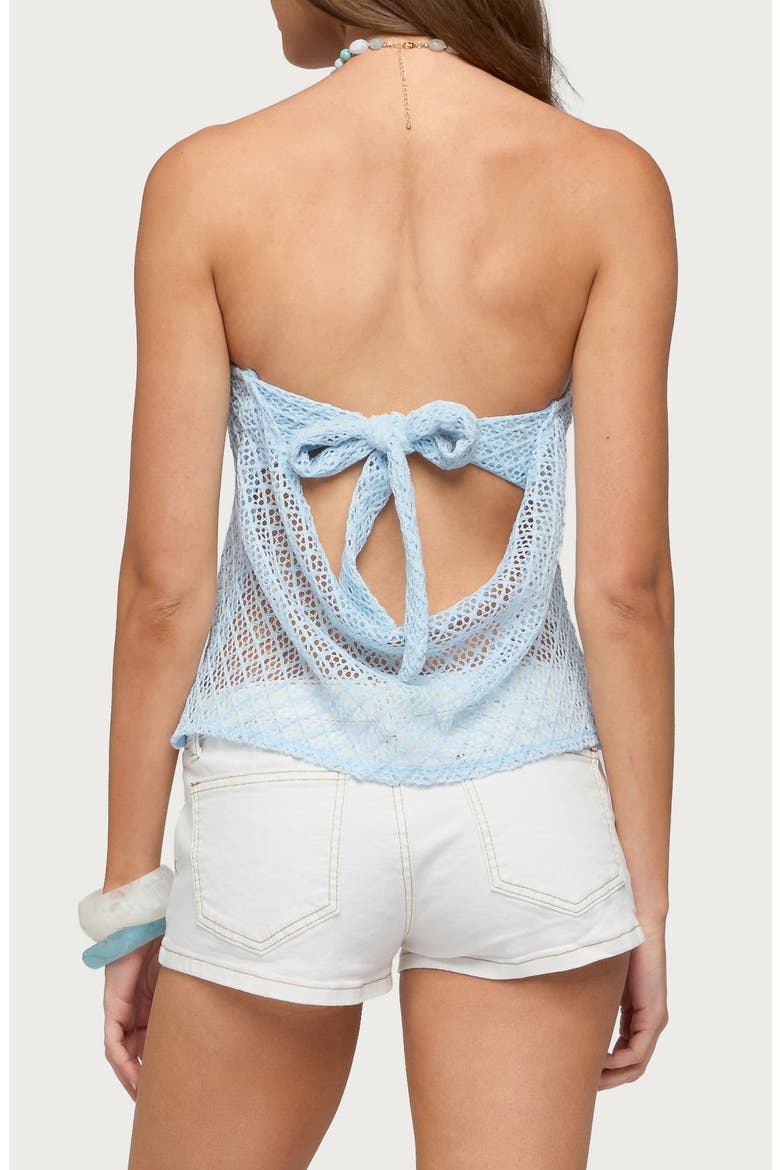 Chelce Sheer Strapless Crochet Top, Alternate, color, LIGHT-BLUE