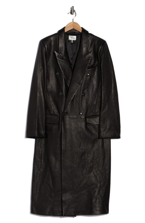 Tailored Double Breasted Leather Coat
