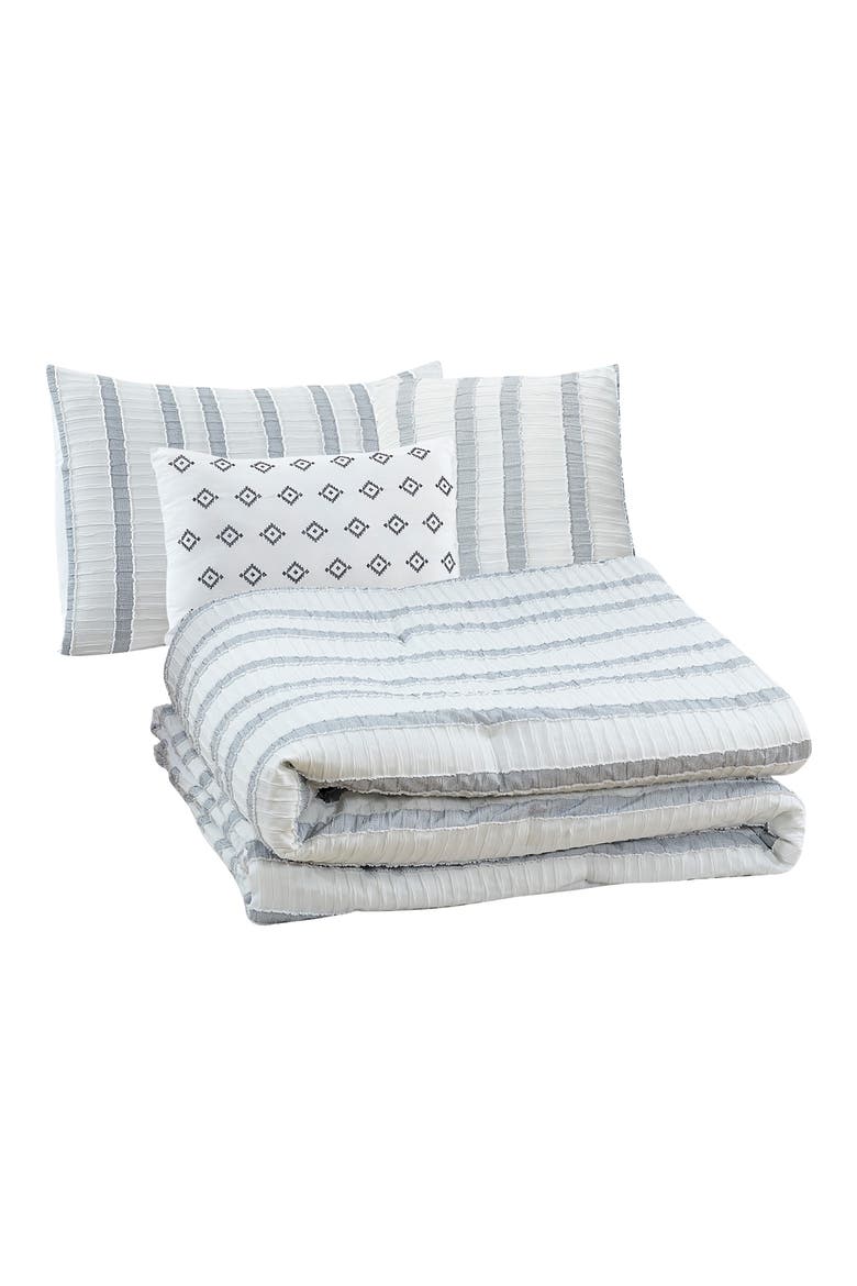 Jacquard Microfiber 5-Piece Comforter Set, Main, color, WHITE