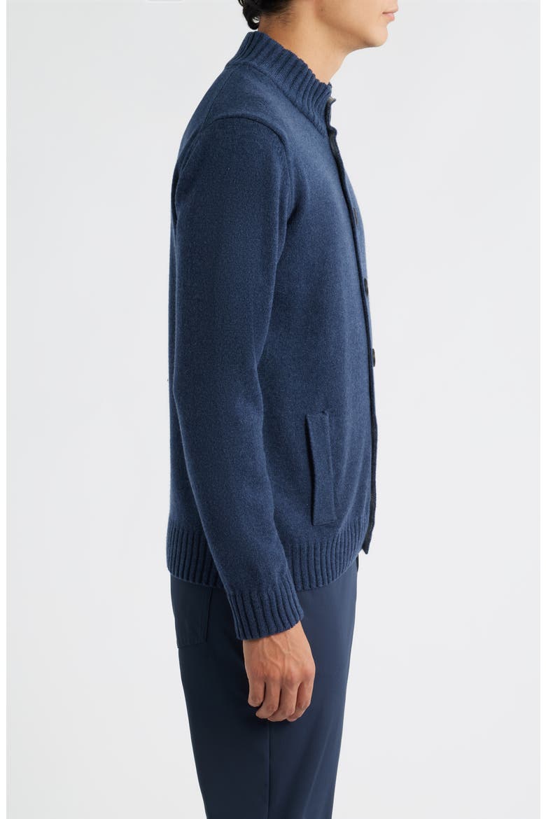 Merino Wool & Cashmere Cardigan, Alternate, color, DARK BLUE