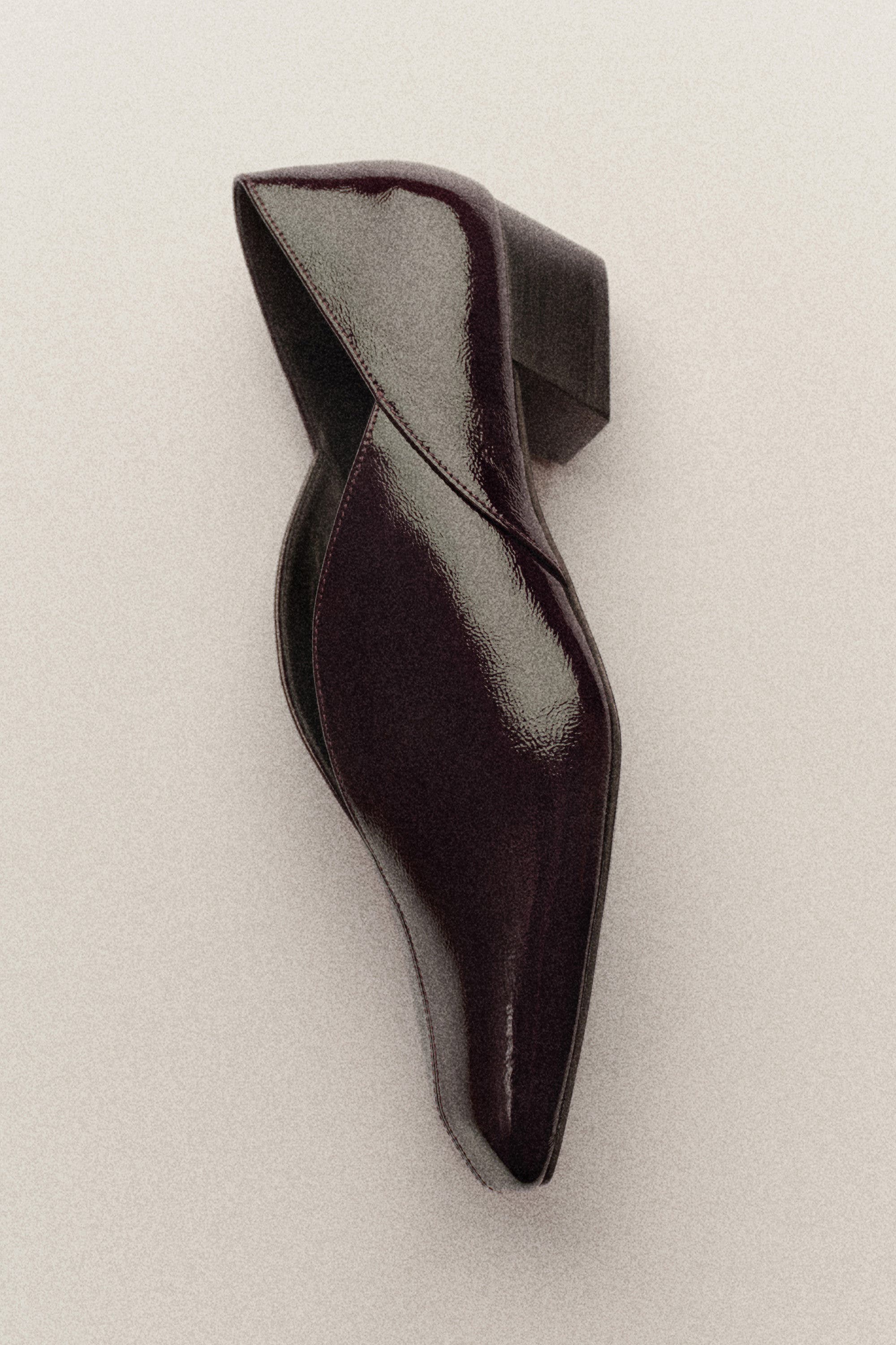 Angular Leather Heeled Ballet Flats, Alternate, color, BURGUNDY