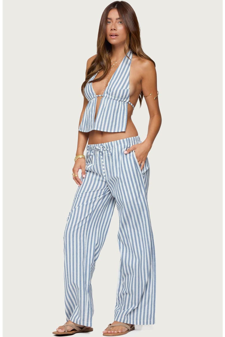 Macey Striped Pants, Alternate, color, BLUE-AND-WHITE