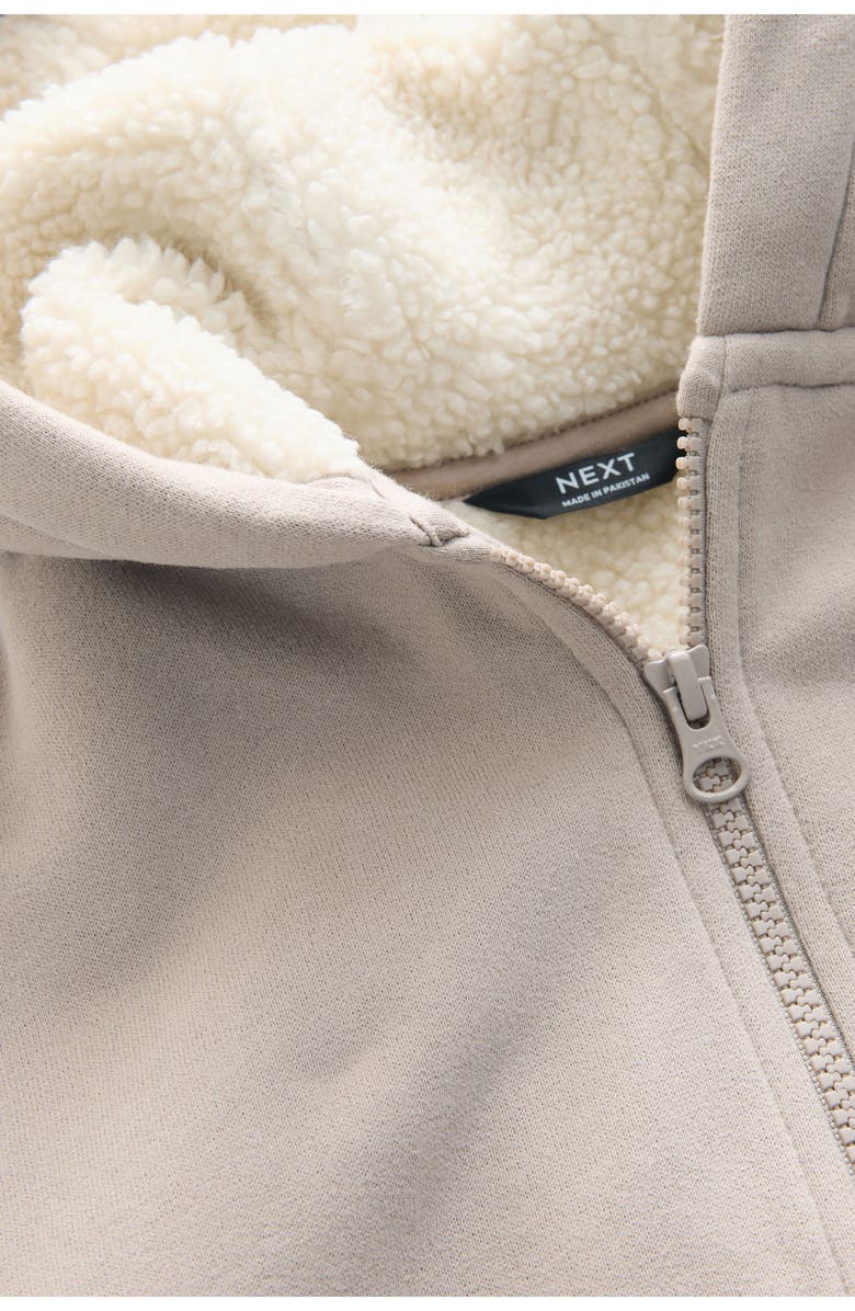 NEXT Kids' Emblem Front Zip Hoodie, Alternate, color, Neutral