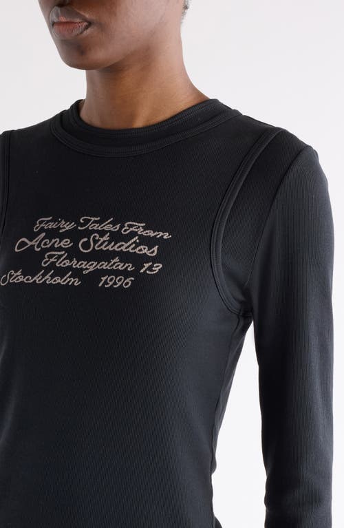 Acne Studios Logo Printed Cotton-blend T-shirt In Black
