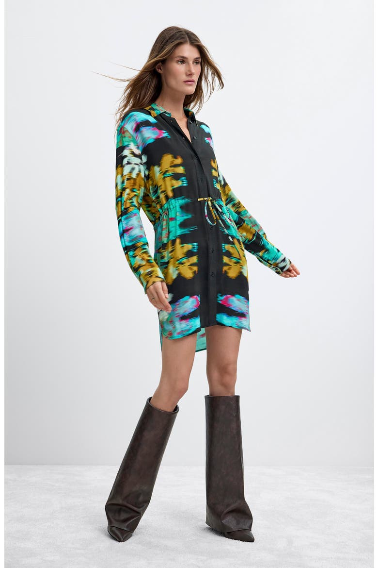 M C Lacroix Long Sleeve Minidress, Alternate, color, BLACK