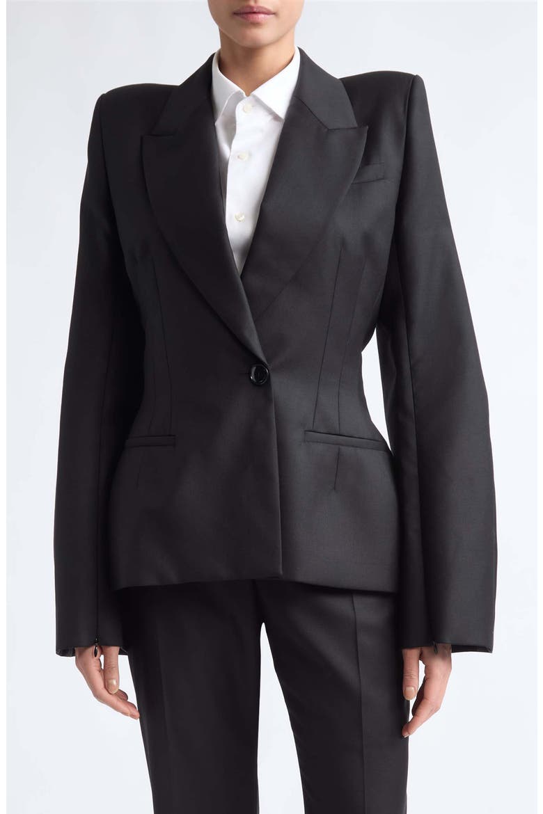 Madame H. Wool Blazer, Main, color, BLACK