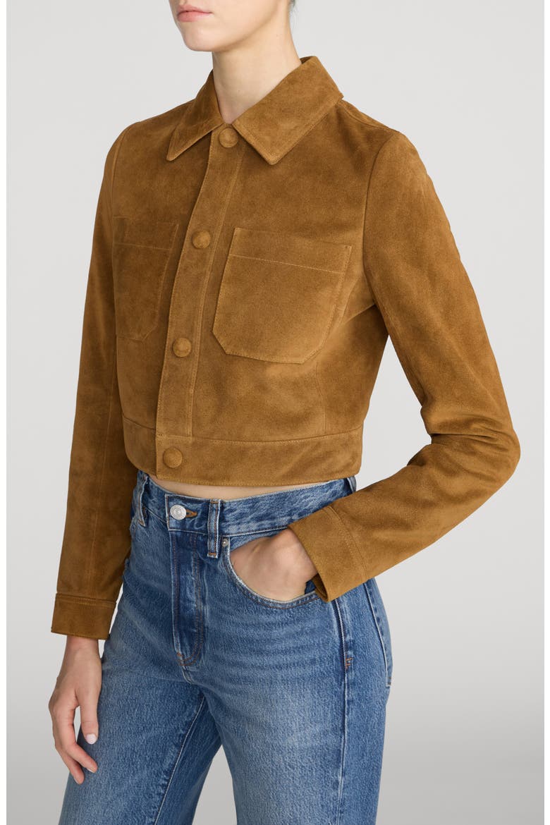 The Small Suede Jacket, Alternate, color, SADDLE