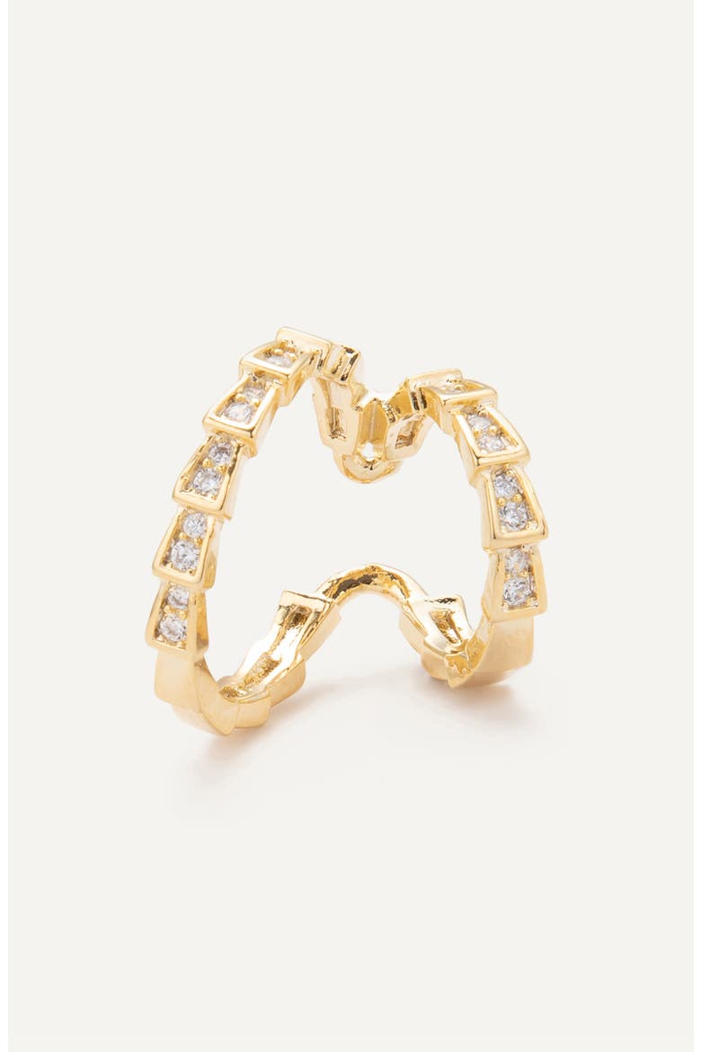 Cubic Zirconia Double Ear Cuff, Alternate, color, GOLD