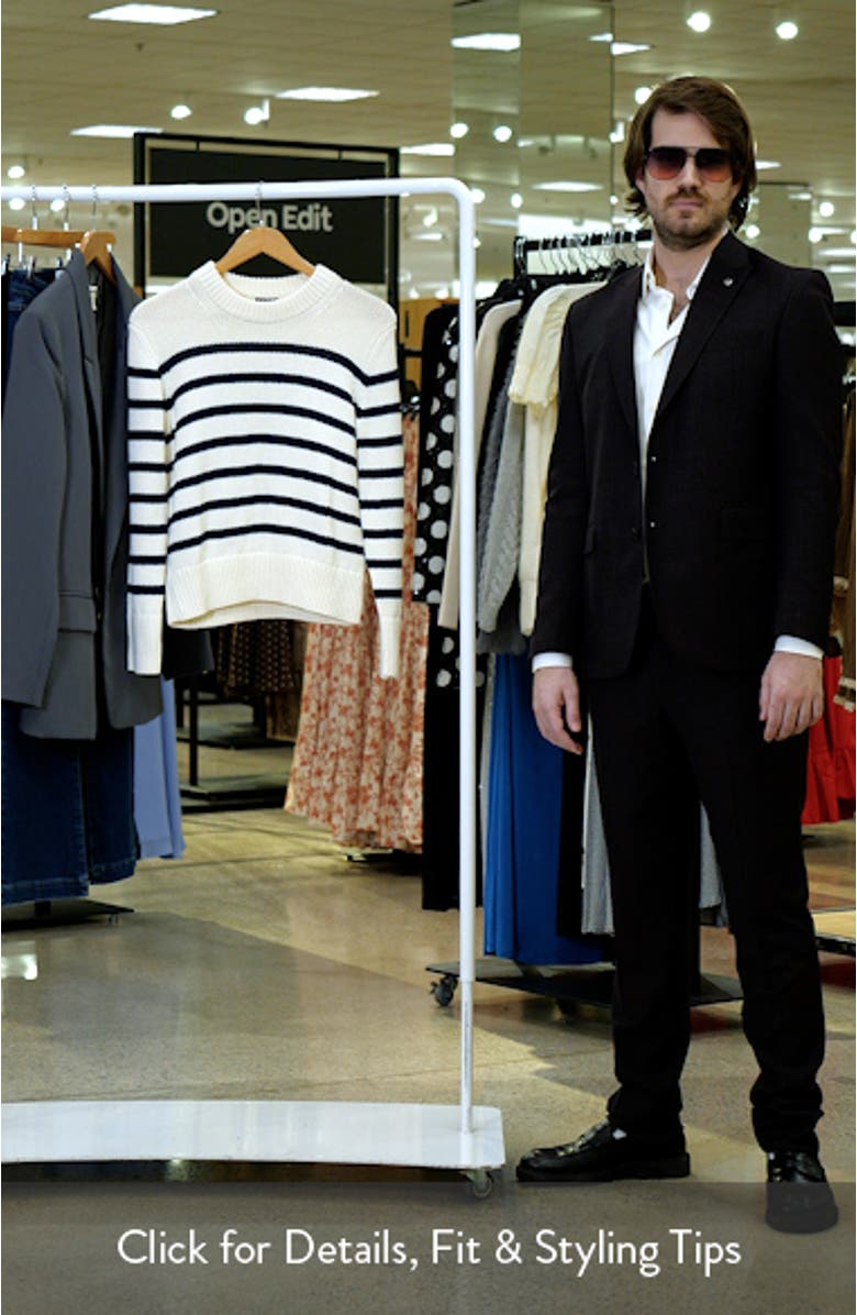 Alise Stripe Crewneck Cotton Sweater, sales video thumbnail