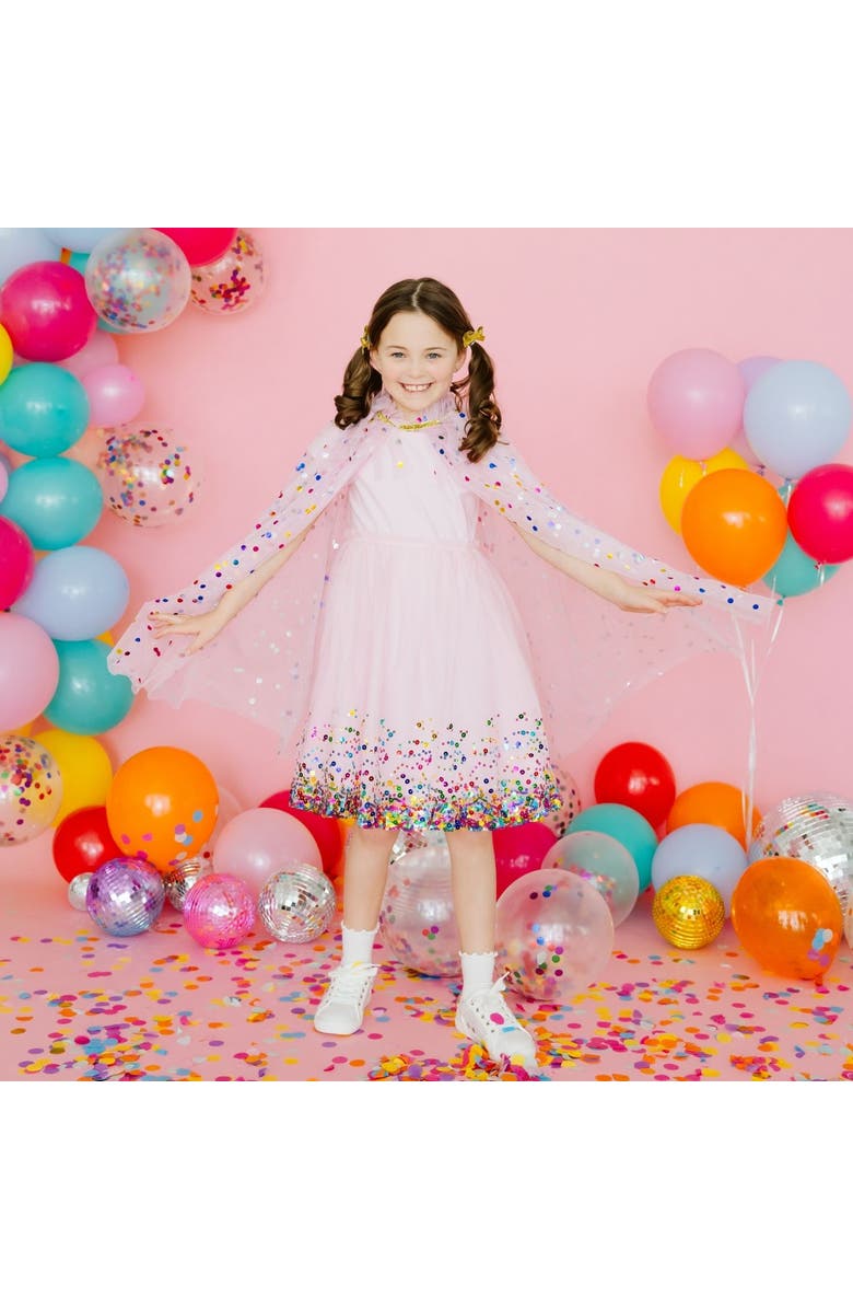Sweet Wink Pink Confetti Cape, Alternate, color, Pink