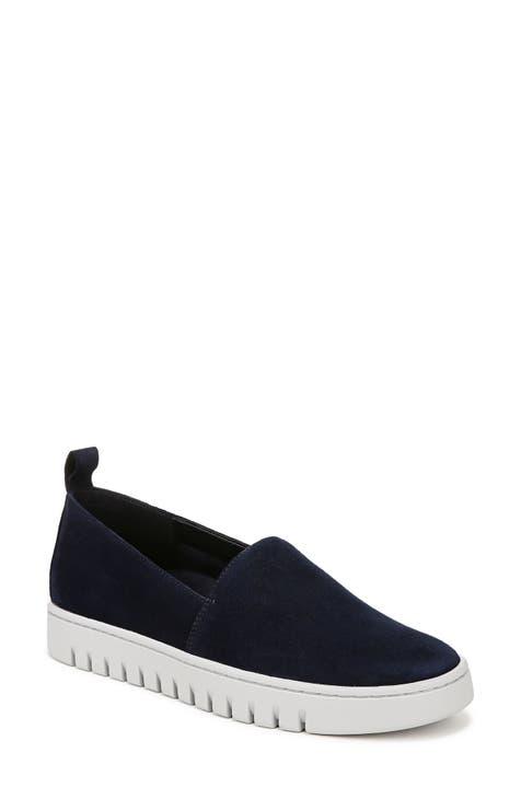 Navy blue slip on sneakers womens on sale