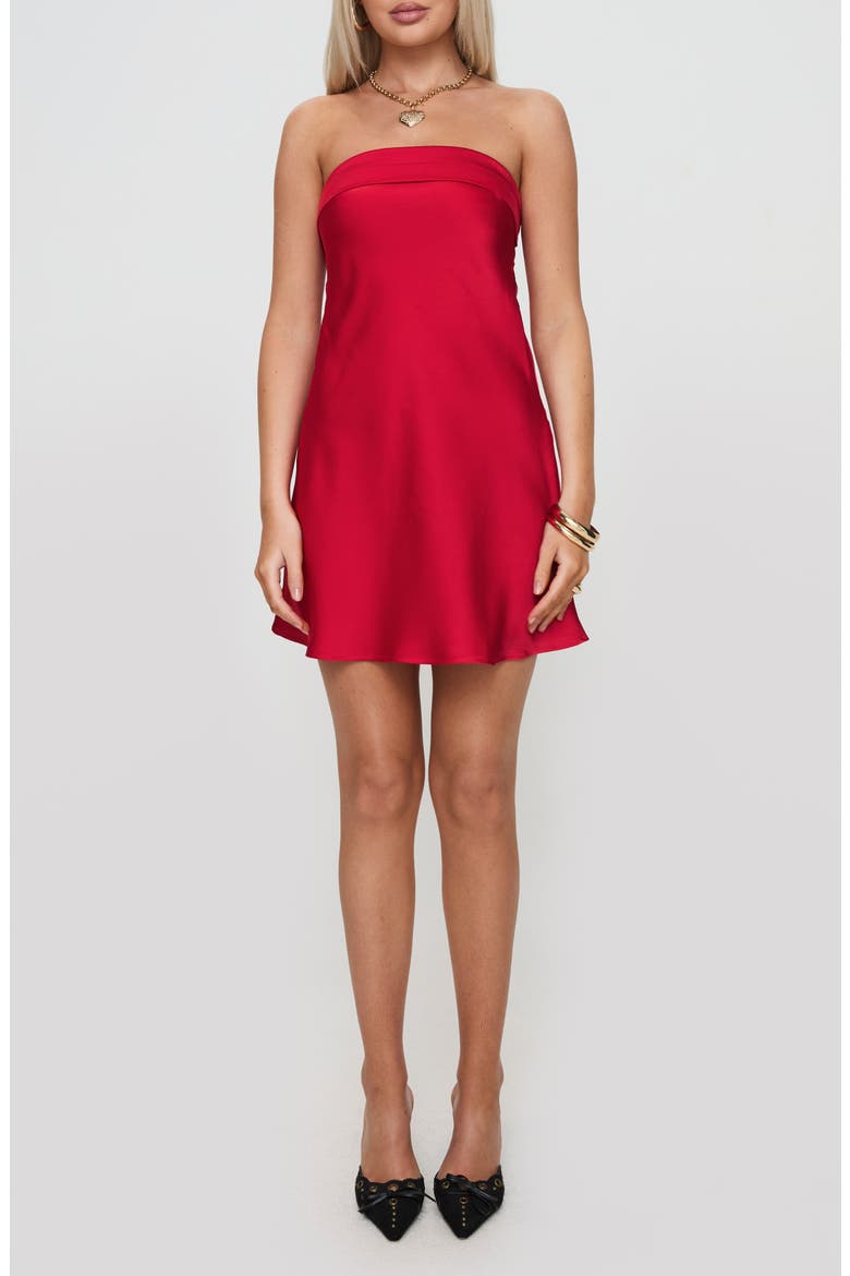 Phillipa Strapless Minidress, Main, color, RED