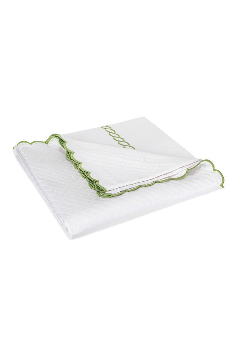 Classic Chain Scallop Matelassé Coverlet, Main, color, SPRING GREEN