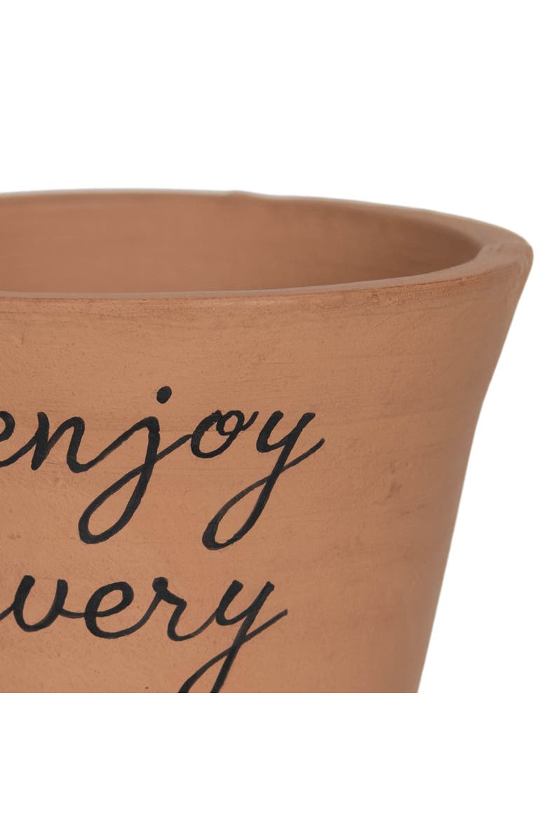 Foreside Home and Garden "Enjoy Every Moment" Multi Terracotta Planter, Alternate, color, Brown