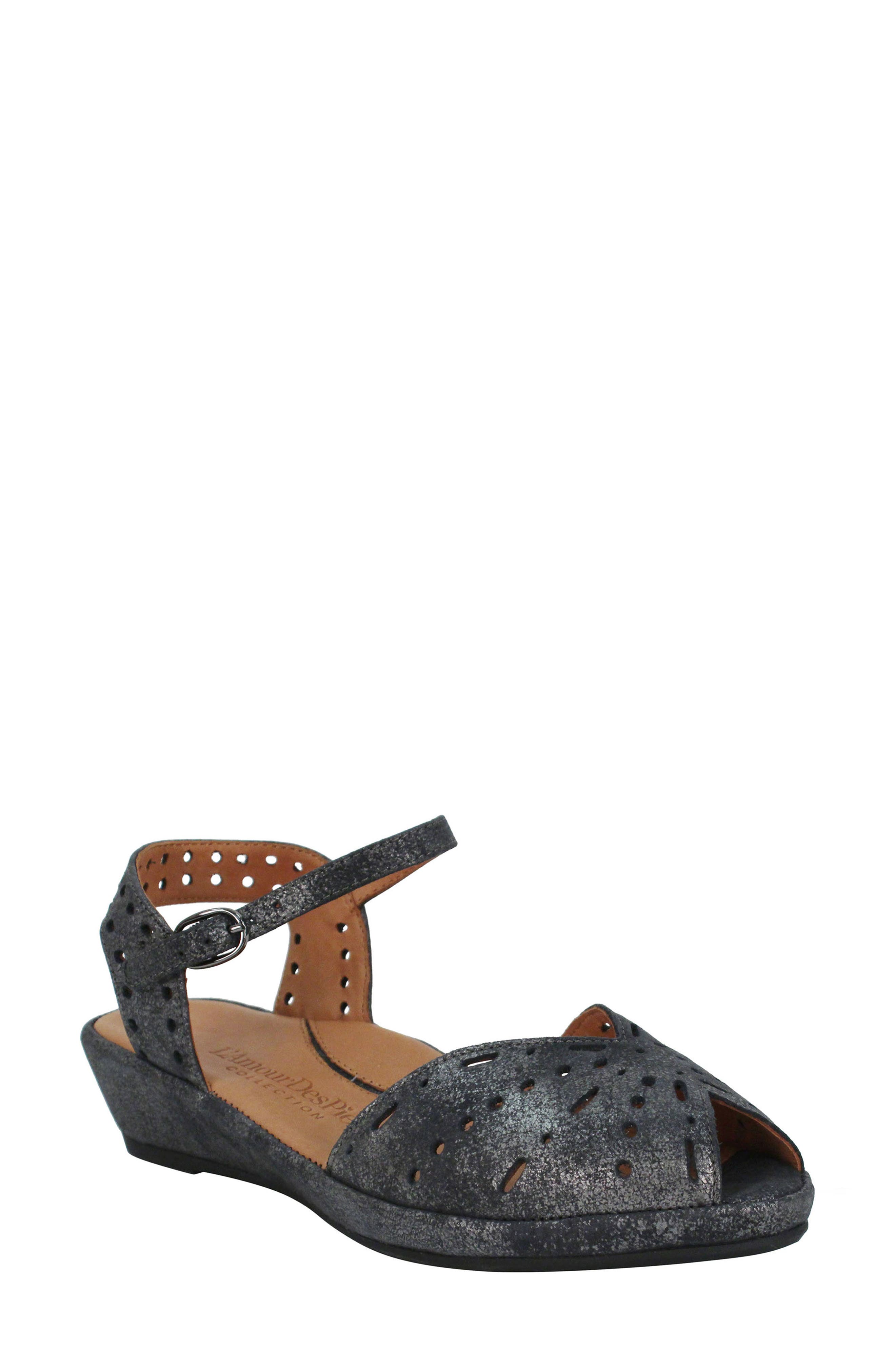 'Brenn' Ankle Strap Sandal, Alternate, color, GRAPHITE LEATHER
