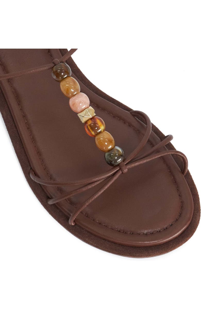 Dune London Lemnos Leather Flat Sandal, Alternate, color, Chocolate