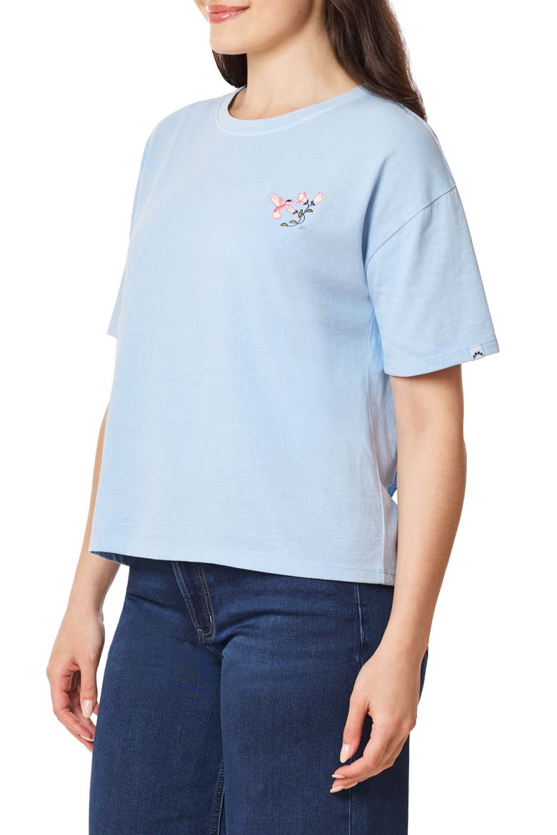 Toni Boxy Cotton Crop Tee, Alternate, color, BLUE BELL HUMMINGBIRD
