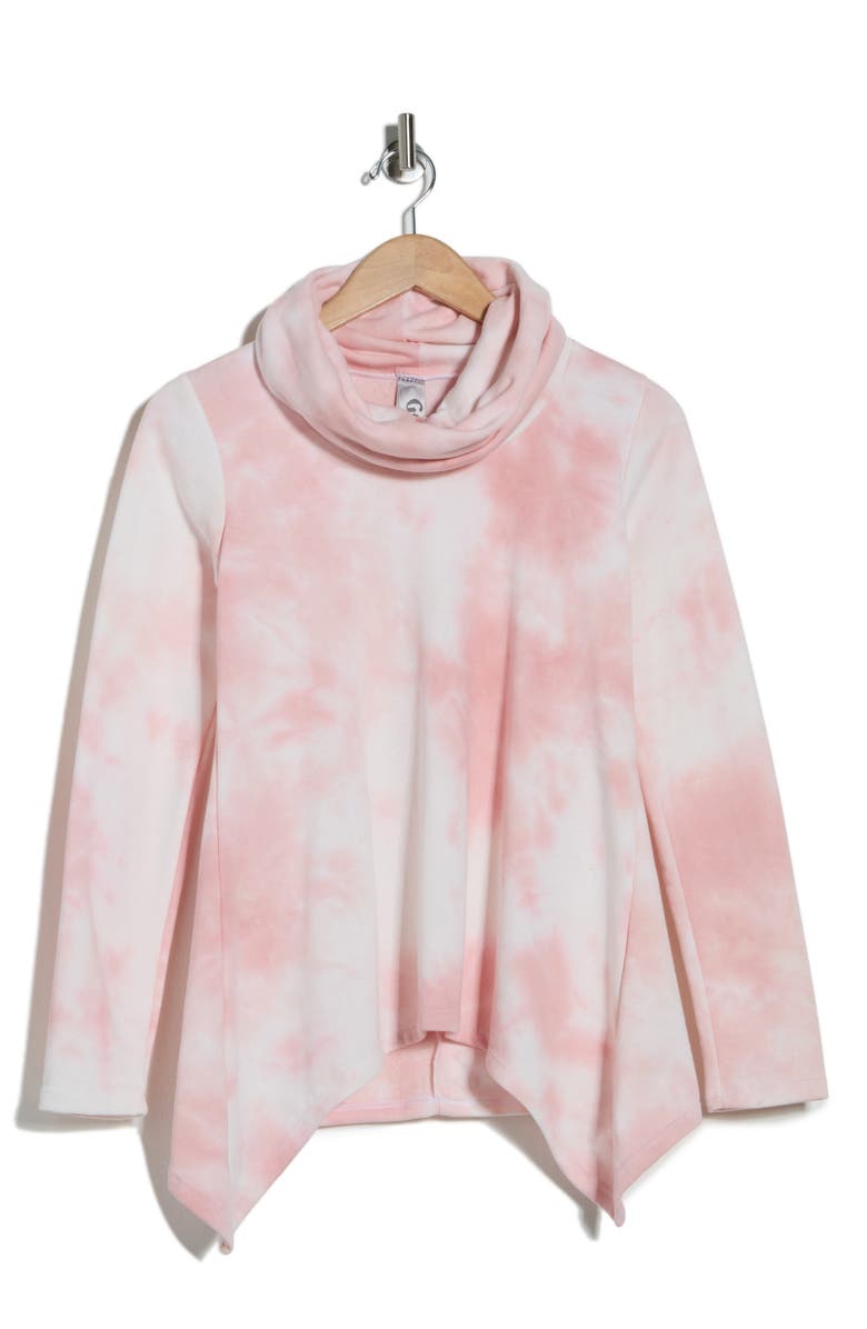 GO COUTURE Turtleneck Asymmetric Sweater, Alternate, color, Grey Splash