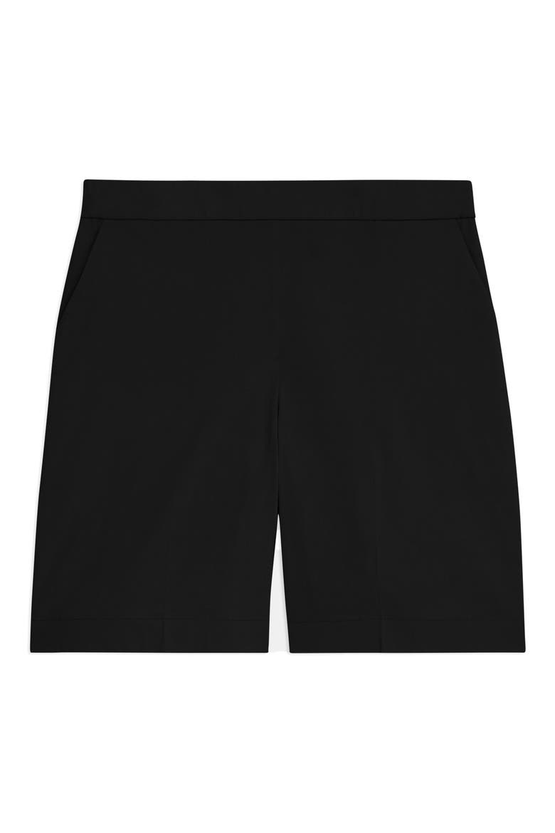 Linen Blend Shorts, Alternate, color, BLACK