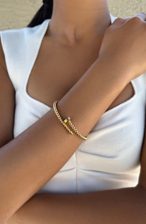 Adornia Tarnish Resistant 18k Gold Plated Beaded Nail Cuff In Gold