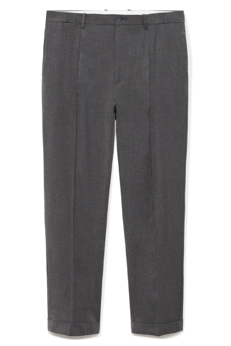 Regular Fit Pleated Pants, Alternate, color, MEDIUM HEATHER GREY