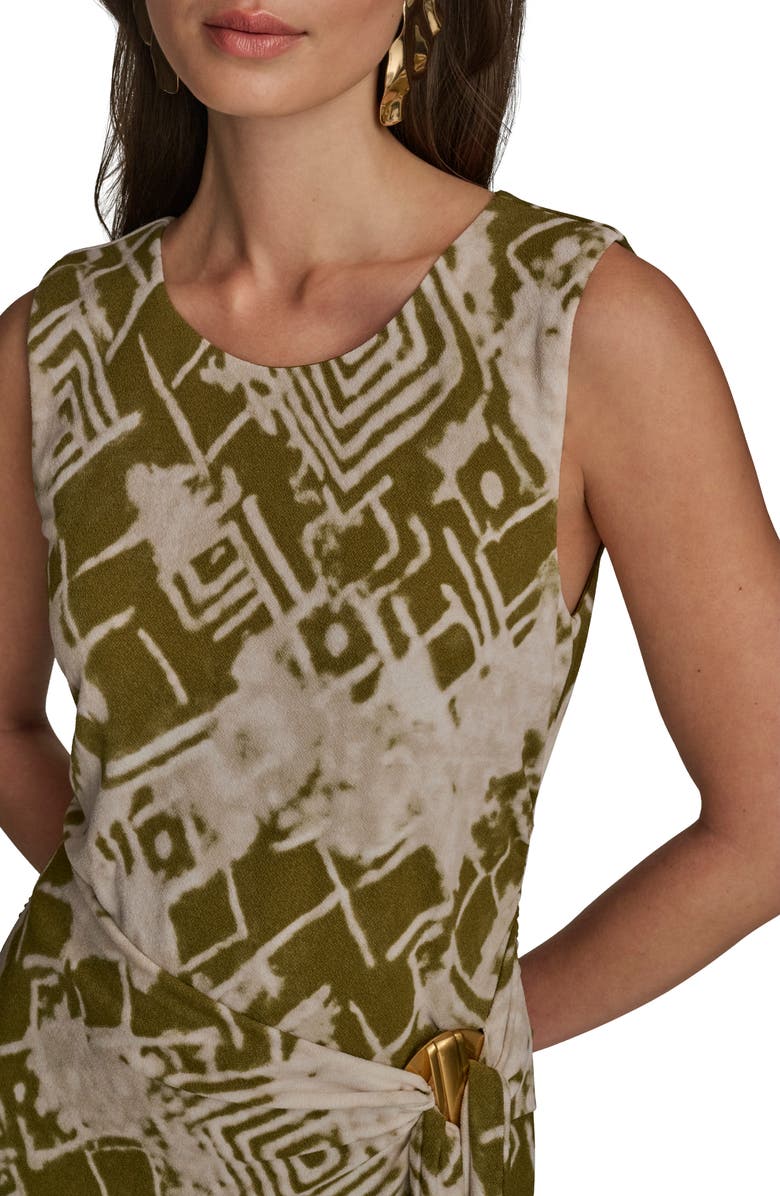 Donna Karan New York Print Sleeveless Midi Dress, Alternate, color, Smokey Olive Multi