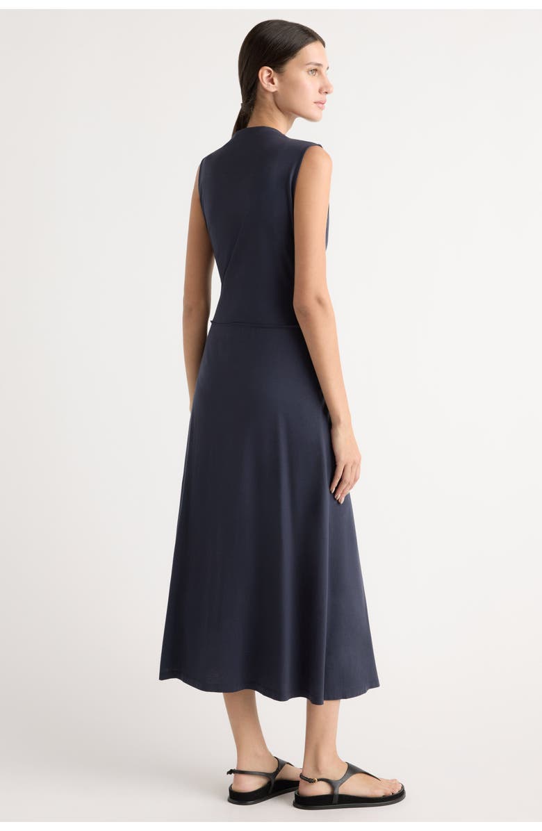 Modern Citizen Amelia Asymmetric-Neck Wrap Dress, Alternate, color, Navy