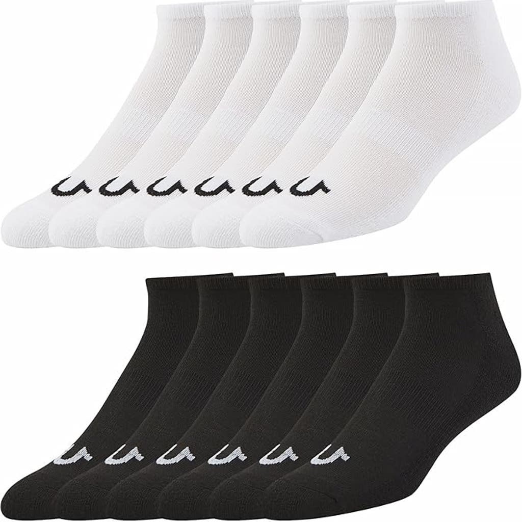 True Religion 12 Pairs Premium Athletic No Show Socks in Black/white  product