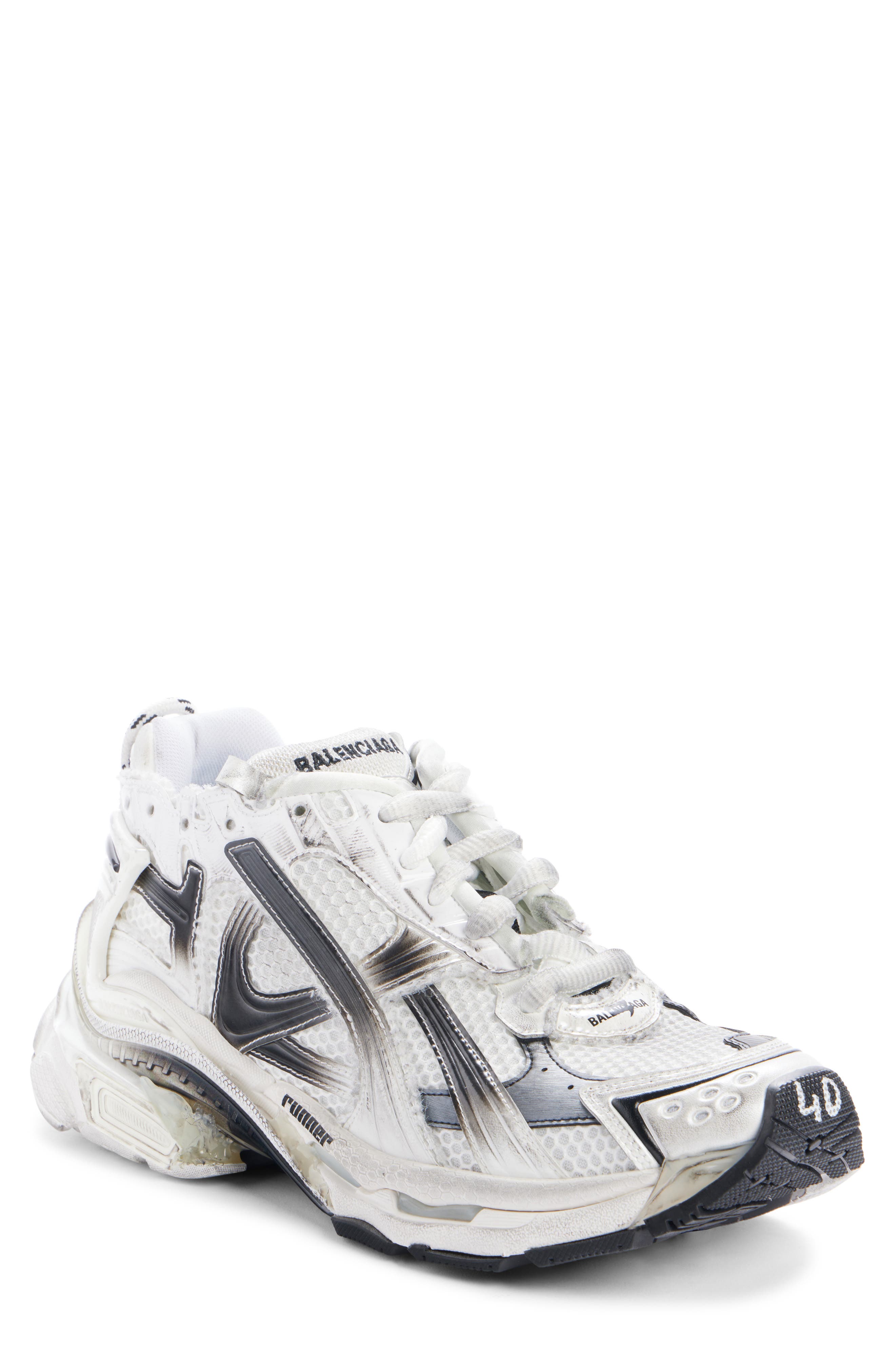 Balenciaga Runner Sneaker, Main, color, White/ Black