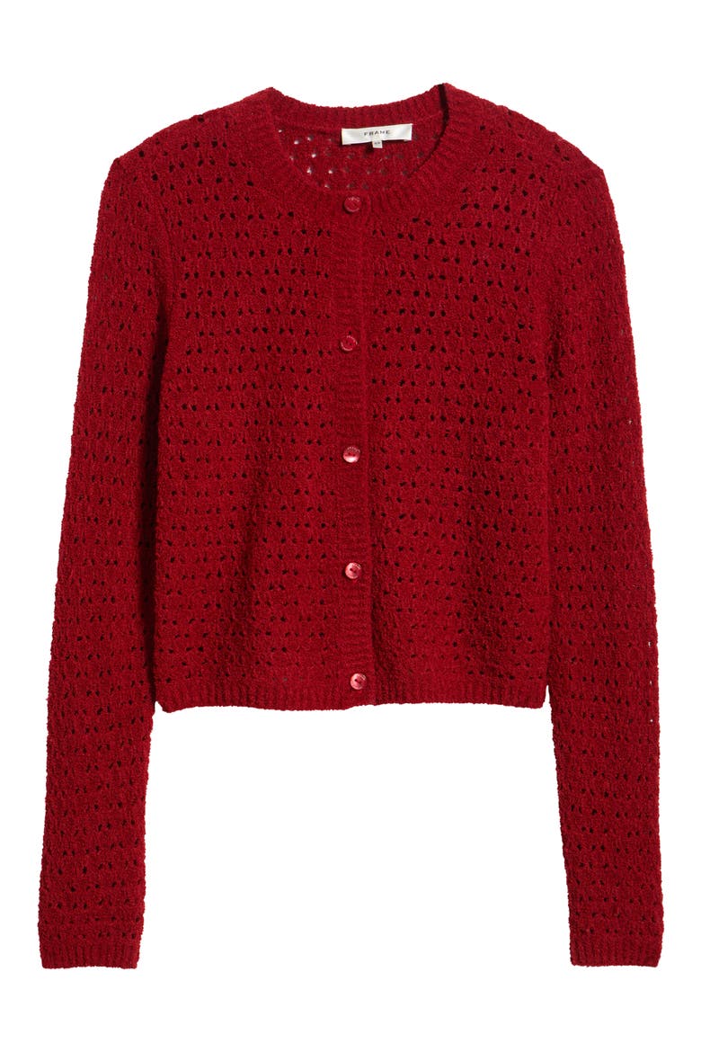 The Chenille Open Stitch Cardigan, Alternate, color, LIPSTICK