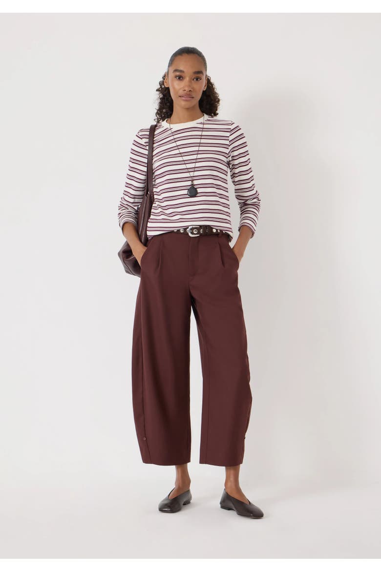 Mia Stripe Slim Long Sleeve Top, Alternate, color, Wine Red