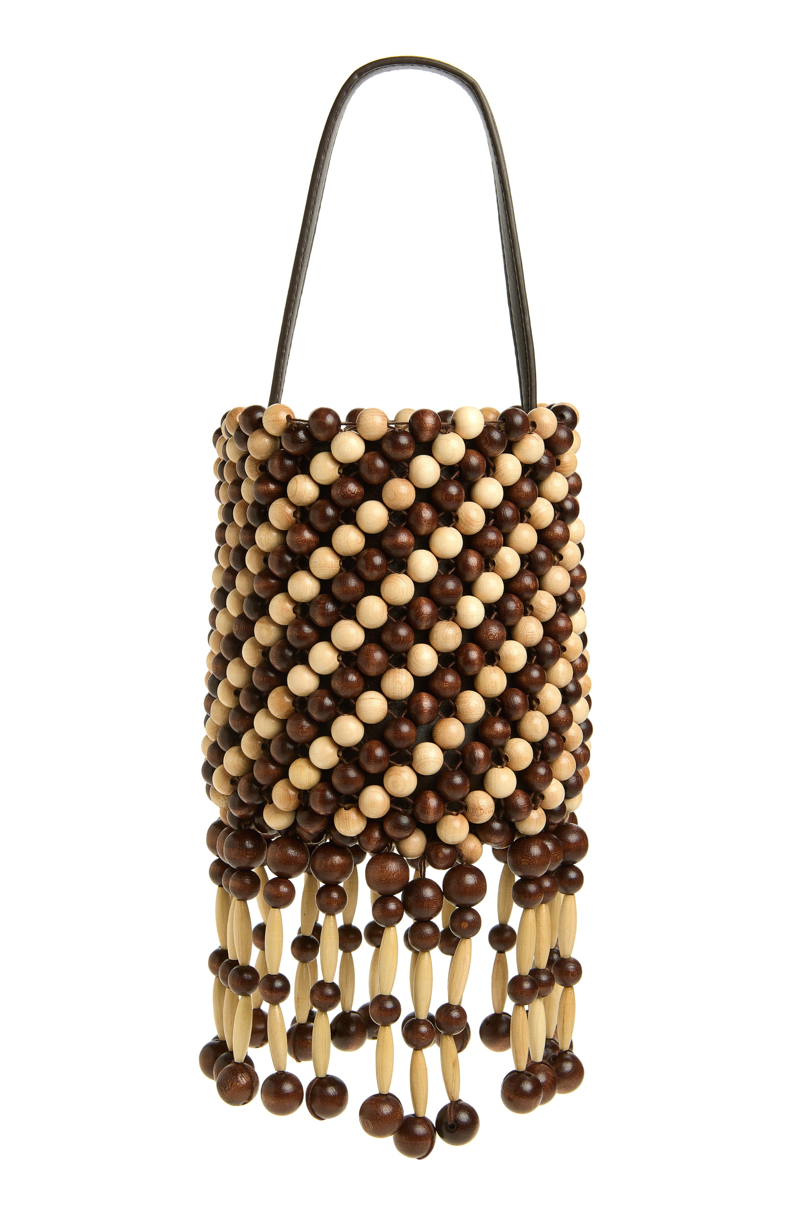 Sac À Main Beaded Shoulder Bag, Alternate, color, BROWN / GOLD