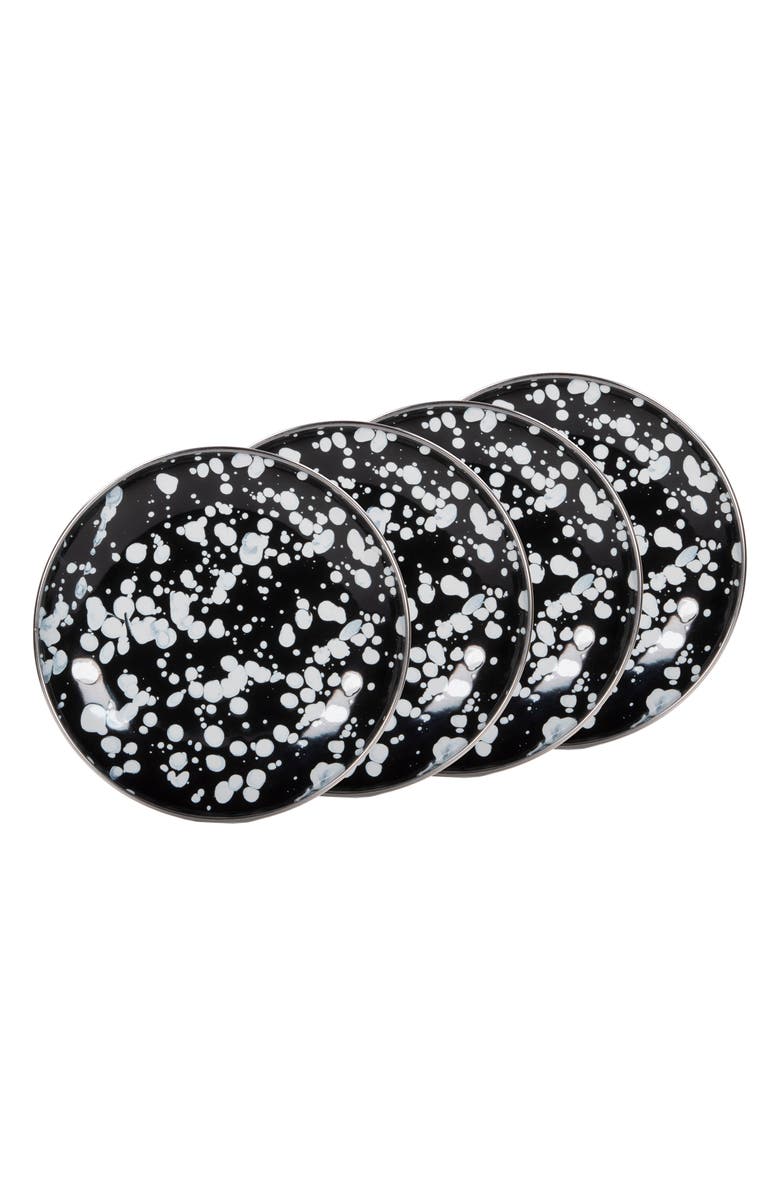 Golden Rabbit Enamelware Swirl Set of 4 Bread Plates, Main, color, 