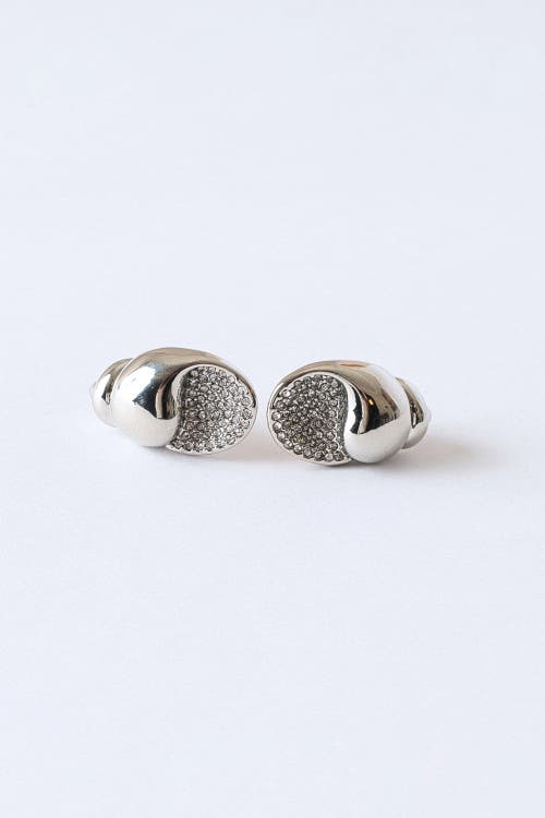 Classicharms Lexi Crystal Seashell Stud Earrings In Metallic