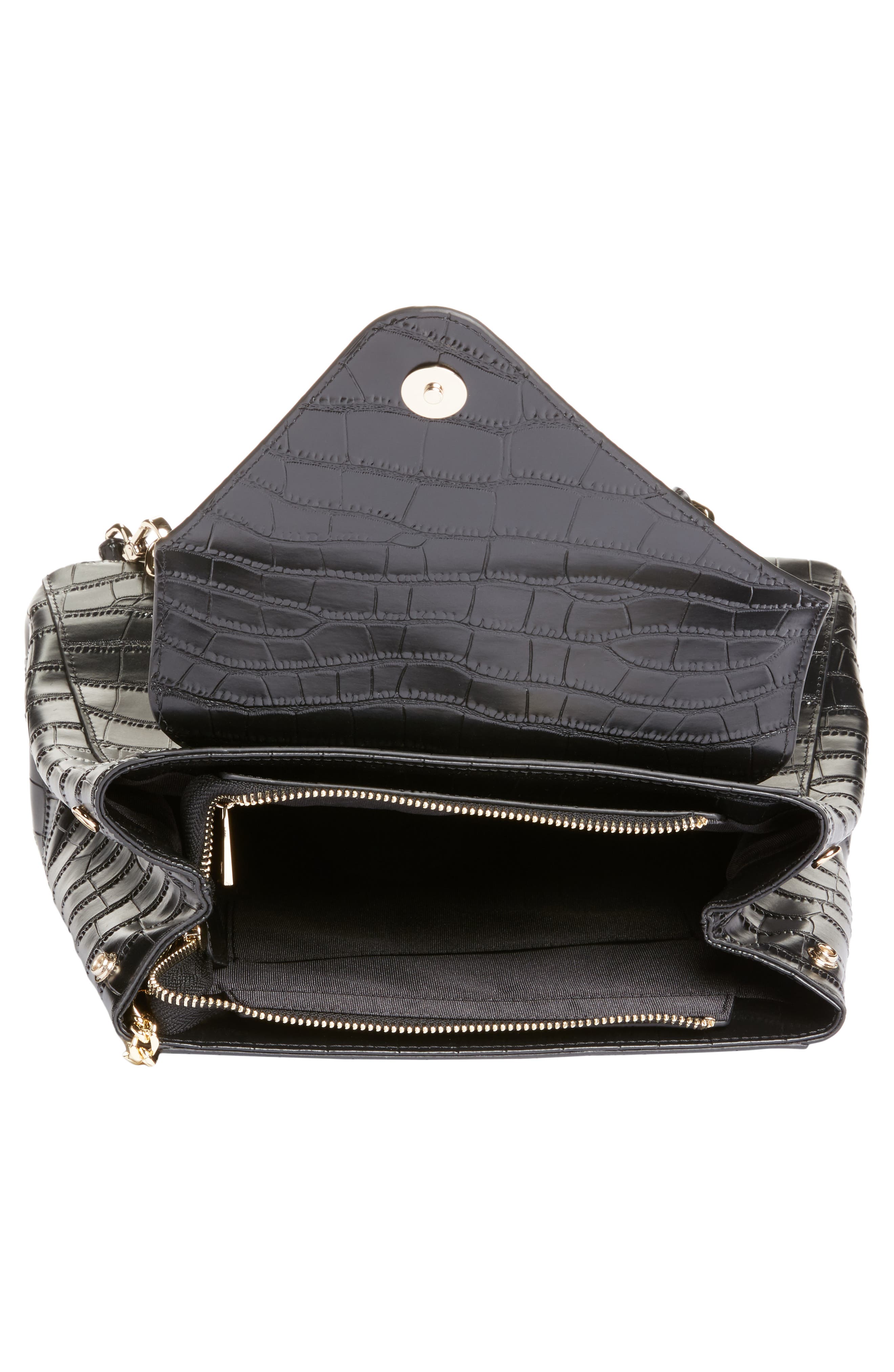 8 Other Reasons x Jill Jacobs Croc Embossed Leather Backpack, Alternate, color, 