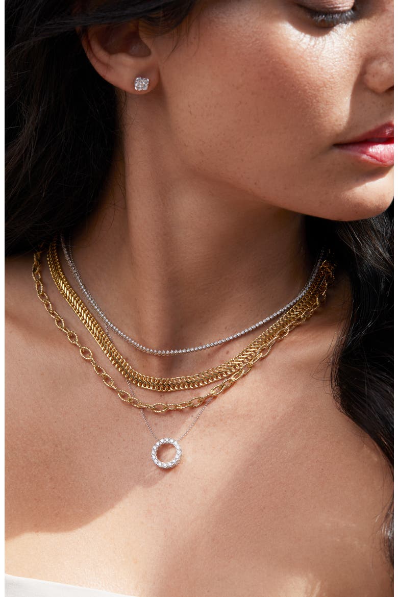 Audrey Diamond Tennis Necklace (Nordstrom Exclusive), Alternate, color, 18K WHITE GOLD