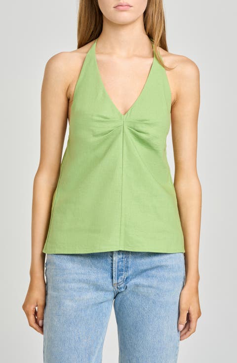 Kaia Linen Blend Halter Top