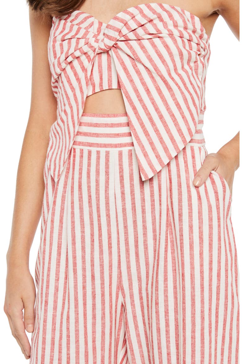 Stripe Strapless Jumpsuit, Alternate, color, RED STRIPE
