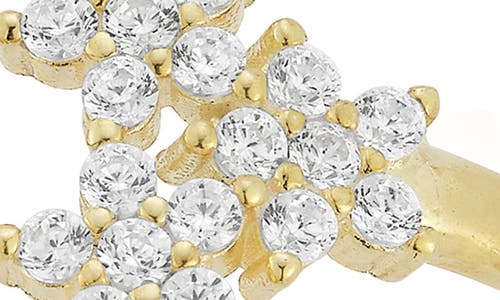 Glaze Jewelry 14k Gold Plated Silver Flower Cuff Ring In Gold