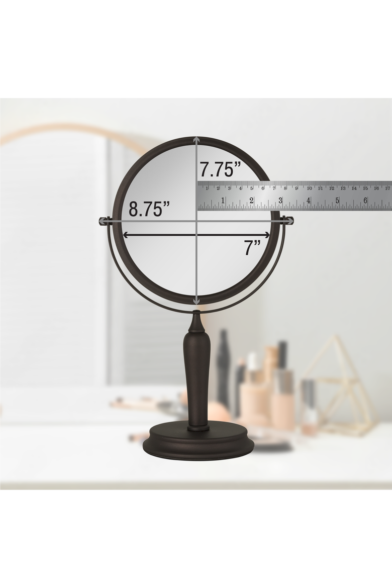 Anaheim Makeup Mirror with 5X/1X Magnification, Alternate, color, Oil-Rubbed Bronze