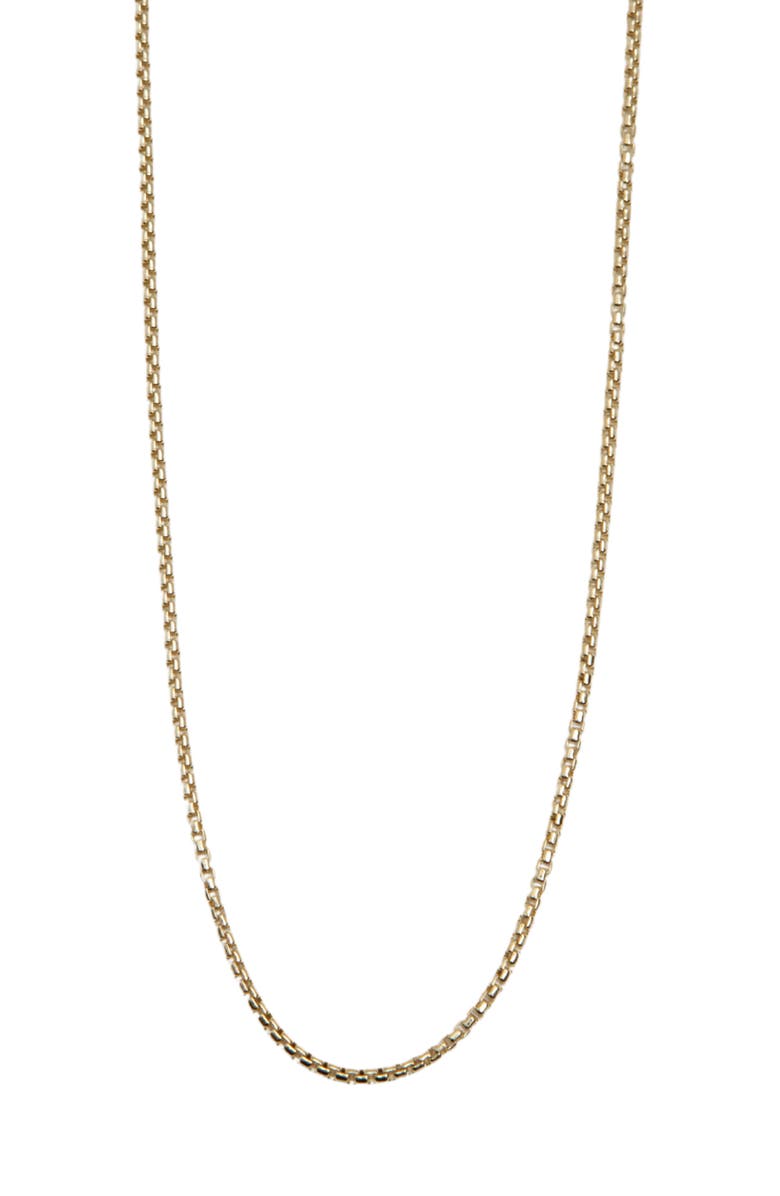Argento Vivo Sterling Silver Box Chain Necklace, Main, color, Gold