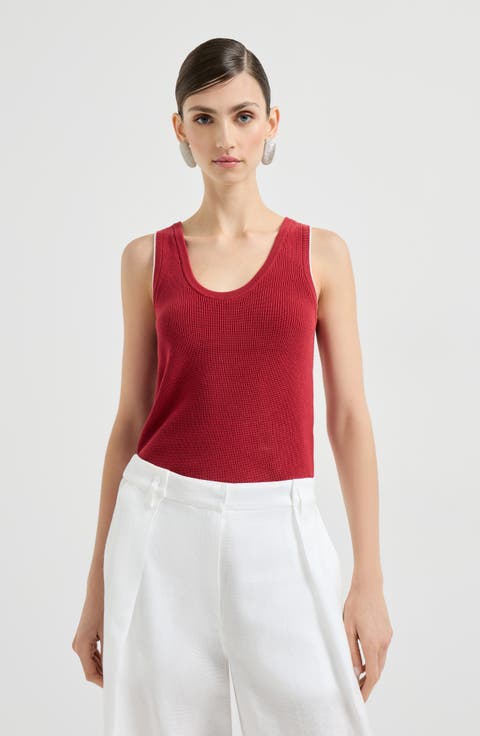 Cotton ribbed knit top