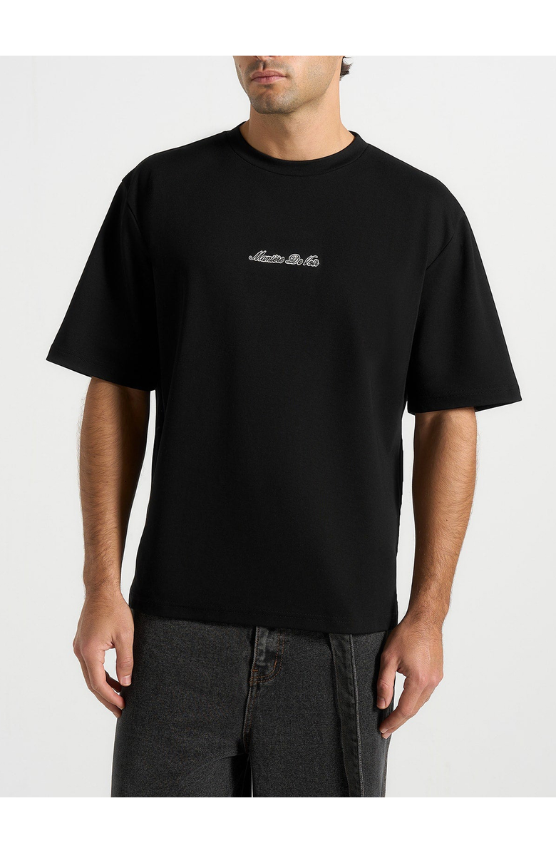 Manière De Voir Unisex Signature Relaxed Fit Cotton T-Shirt, Alternate, color, Black