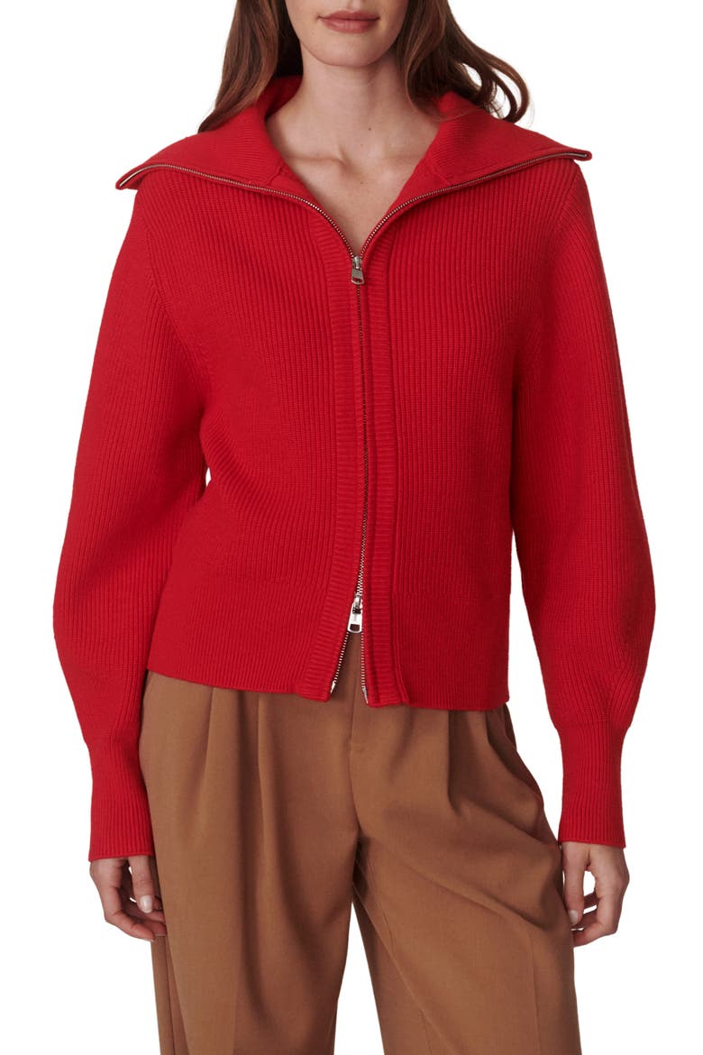 Enrico Knit Zip Jacket, Main, color, WASHED RED
