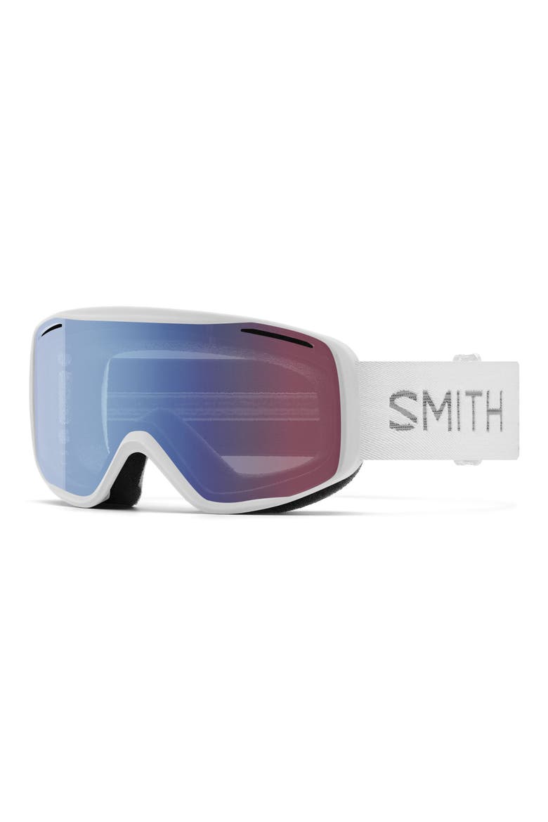 Rally Cylindrical Carbonic-X Small Frame Snow Goggles, Main, color, WHITE CHUNKY KNIT/ BLUE SENSOR
